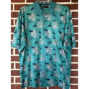 Wedge Green Golf Themed 100% Cotton Polo Size Large